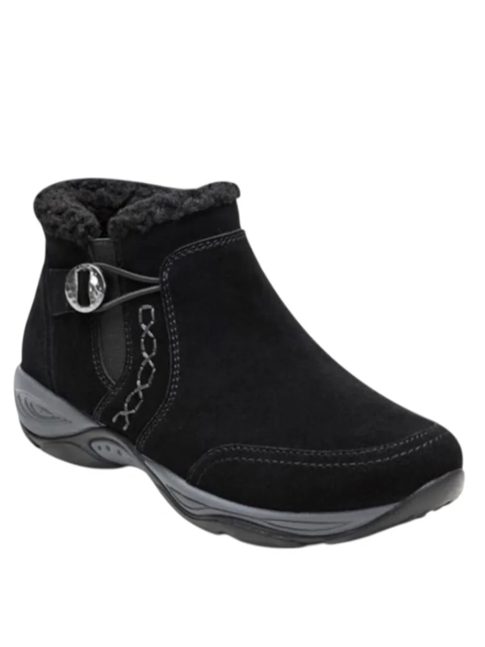 Easy Spirit Erique Women's Boot, Comfort US 7 , Black-Suede Water Resistant- NWB